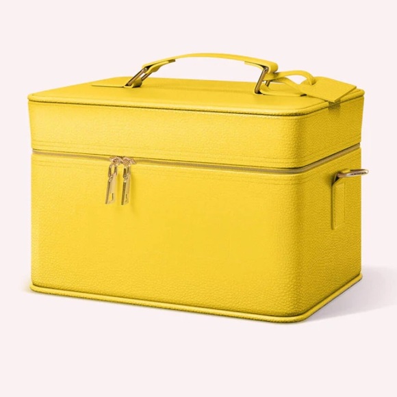 💛Truly Yellow Vegan Leather Trunk - Picture 1 of 14
